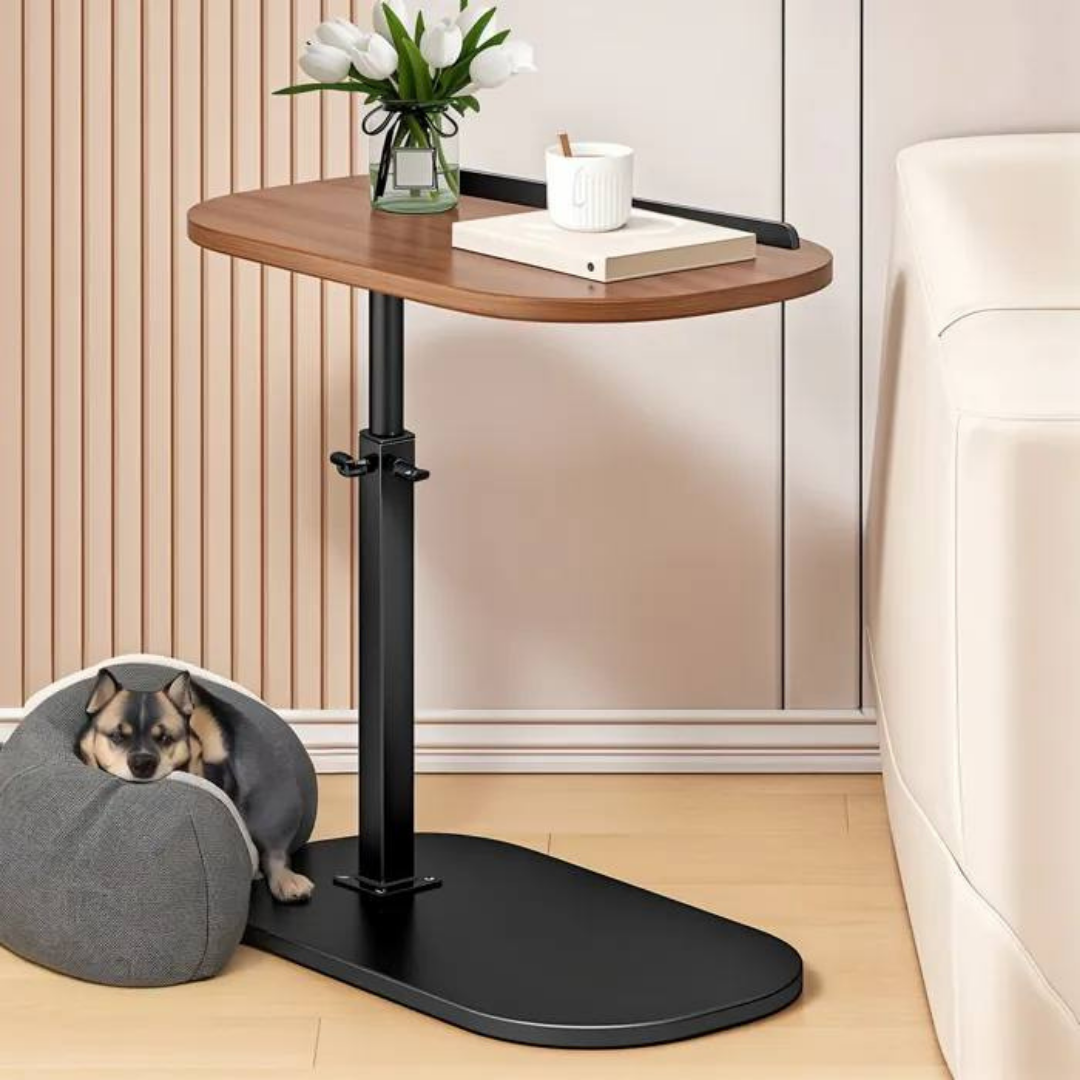 Bureau PC compact ergonomique marron